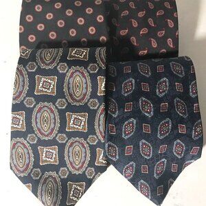 Henri Christian Silk Ties Neckwear Business Luxury Office Vintage EUC Bundle
